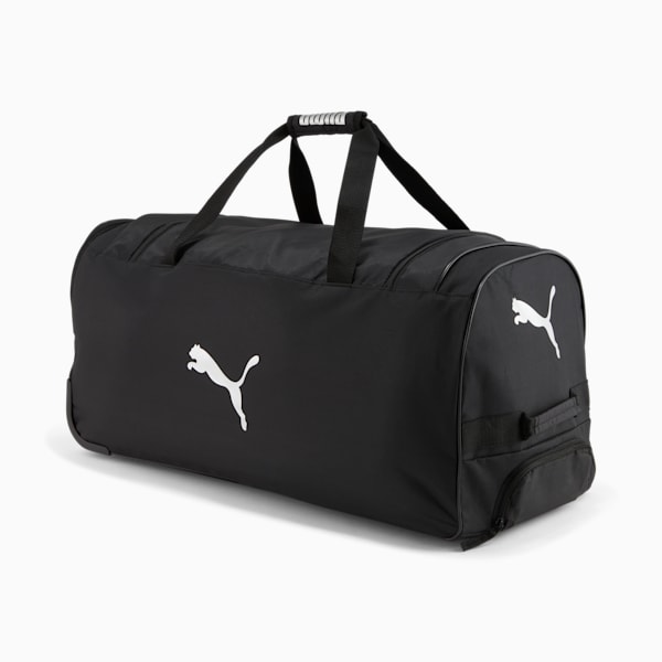 PUMA Wanderer 28" Rolling Duffel Bag, Black/Silver, extralarge